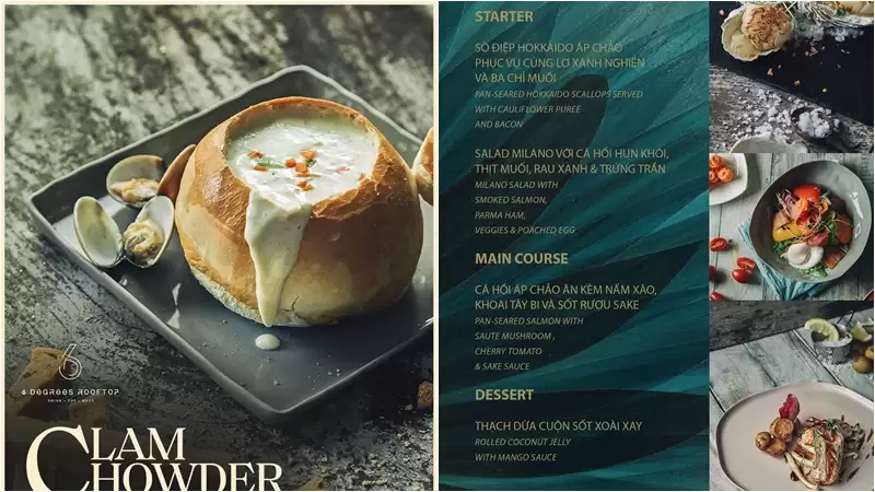 Menu 6 Degrees Cafe